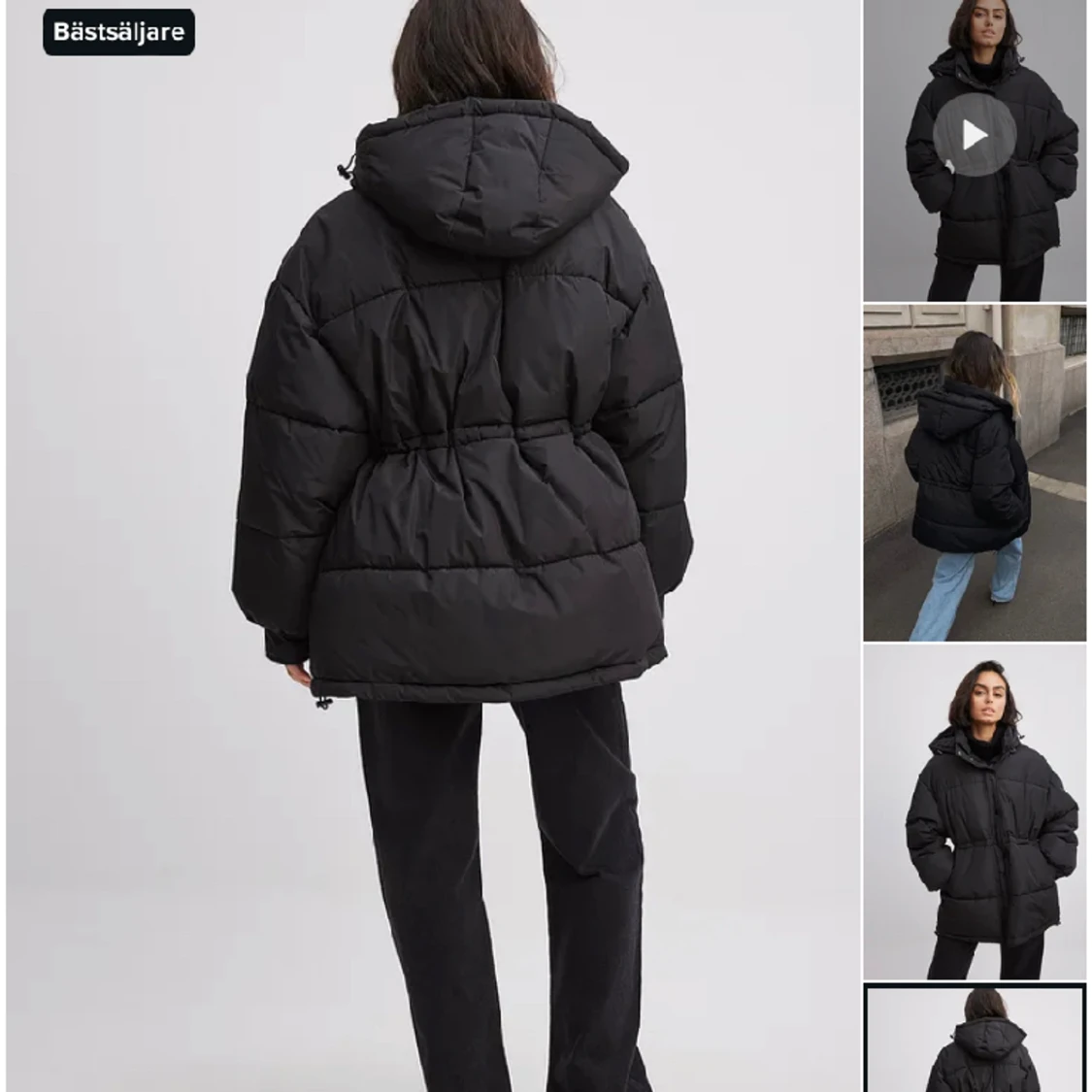 Vadderad jacka med dragsko i midjan - NAKD - 90