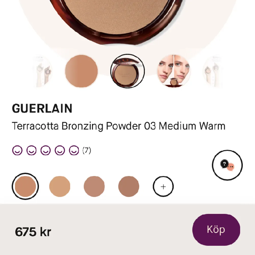 Bronzing powder från guerlain, nypris ca 700 kr . Övrigt.