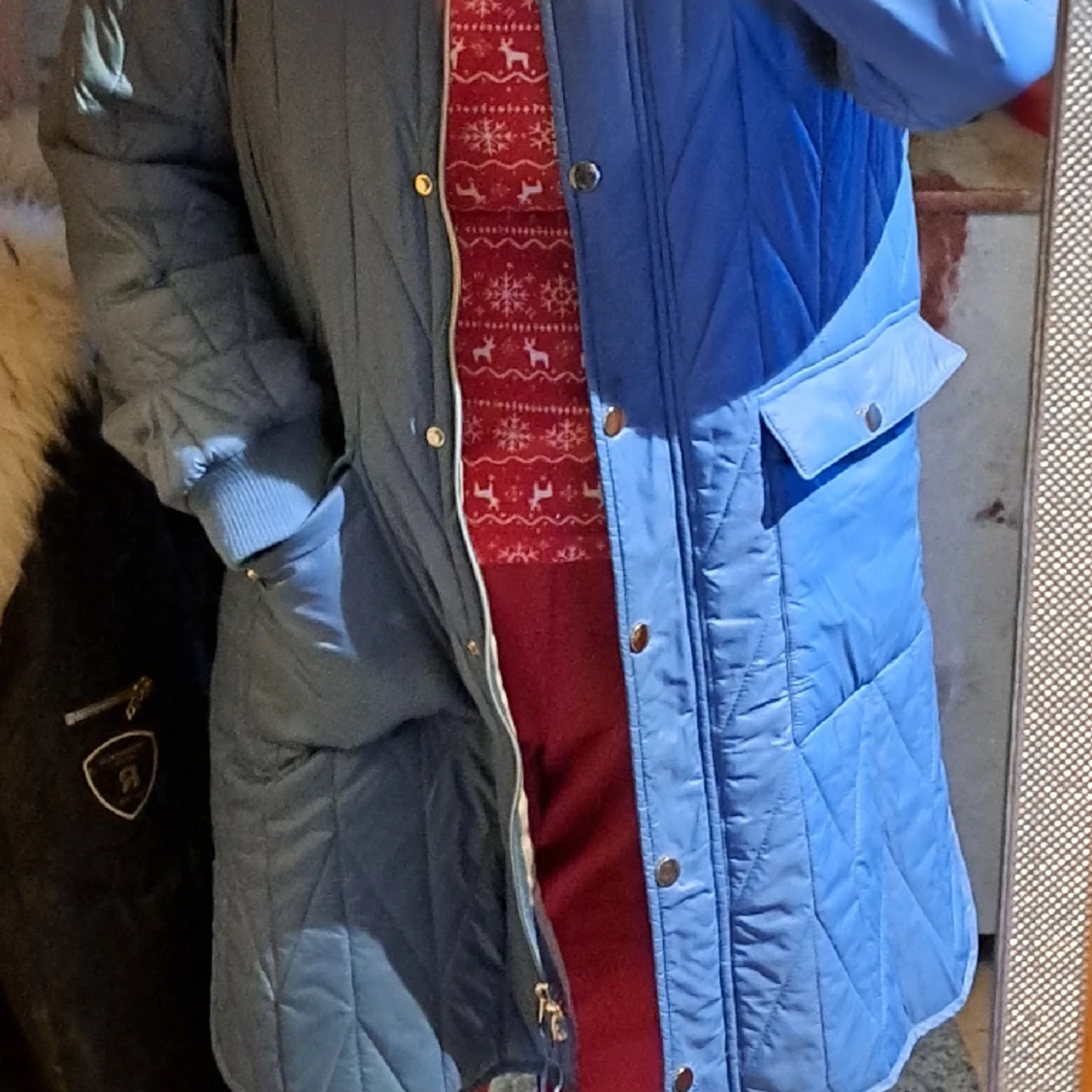 Lång blå jacka - 91