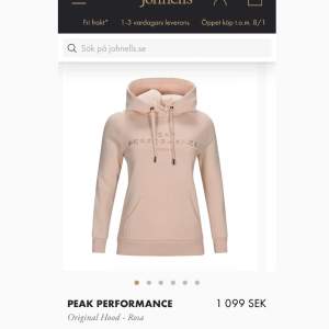 En skön peak performance original hoodie i rosa. Knappt använd. Nypris 1099kr mitt pris 250kr, pris kan diskuteras.