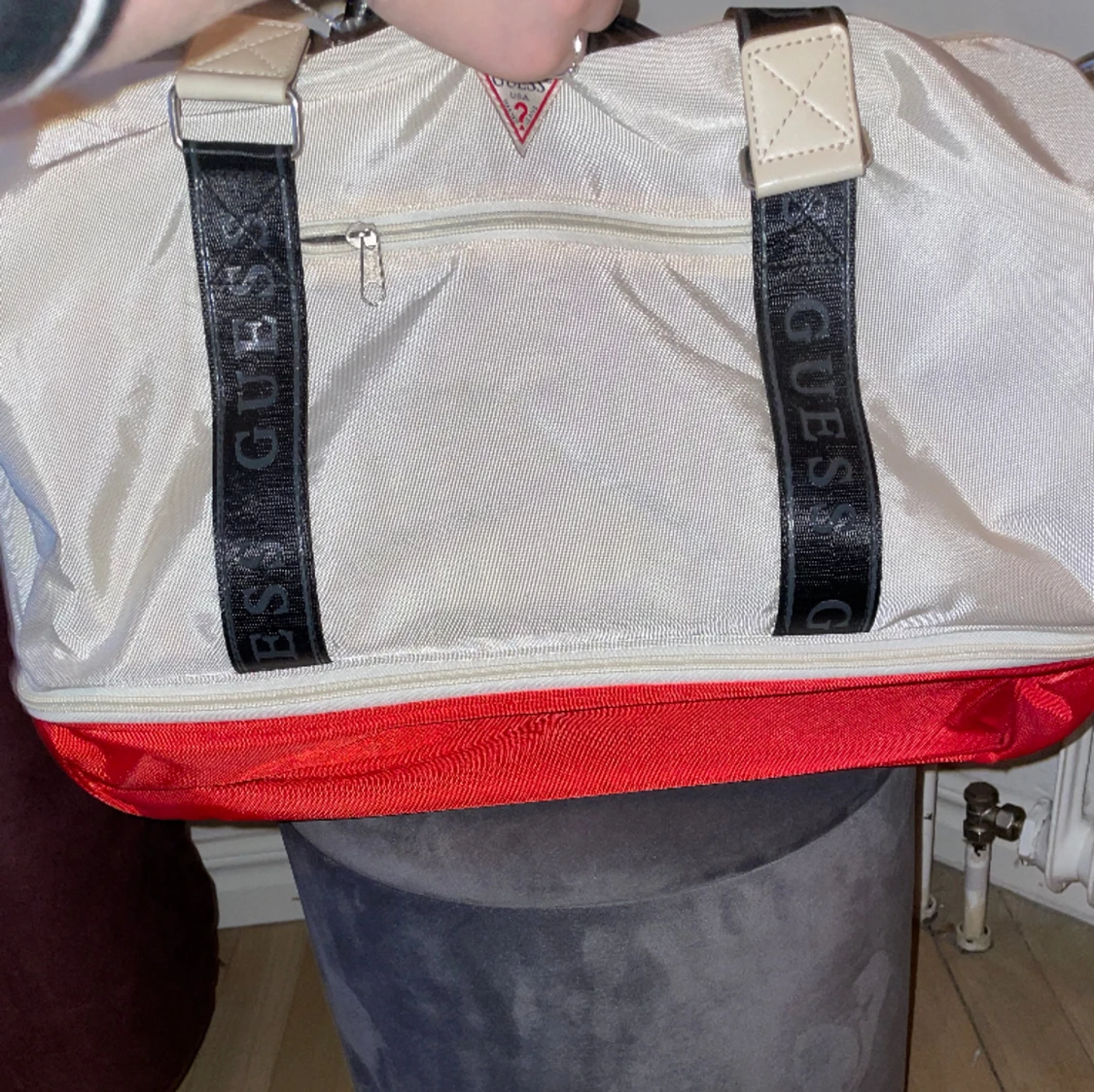 Röd och beige träningsväska - 91