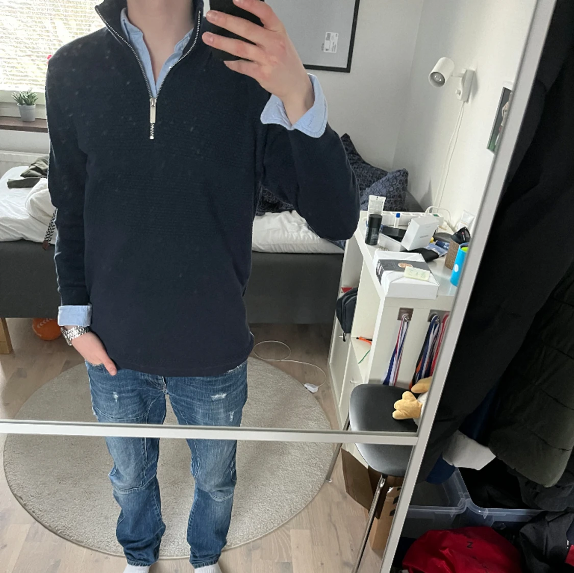 Stickad halfzip!