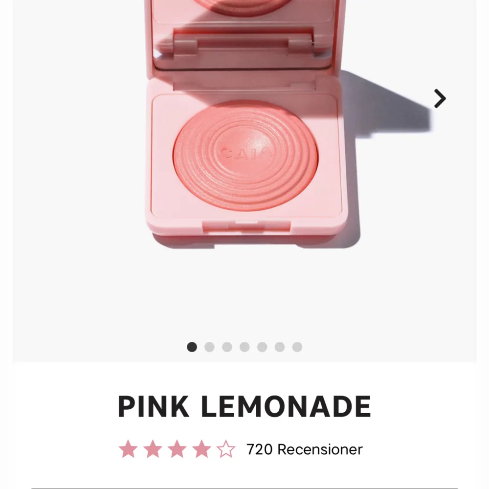 Ett jättefint blush från CAIA i nyansen ”Pink Lemonade”. 💞 Produkten är endast öppnad en gång, och är helt oanvänd. Säljer pga att jag har dubletter. ☺️ Nypris 265kr, mitt pris: 180kr 🫶🏼. Övrigt.