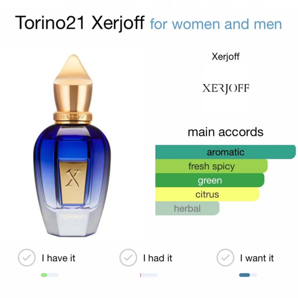 2ml sample av Torino 21 för 135kr Perfekt doft till sommarn både för kvinna och man  Noter finns på andra sidan . Skönhet.