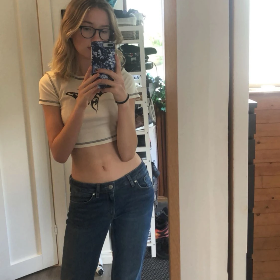 Kort topp med fjäriltryck - 90