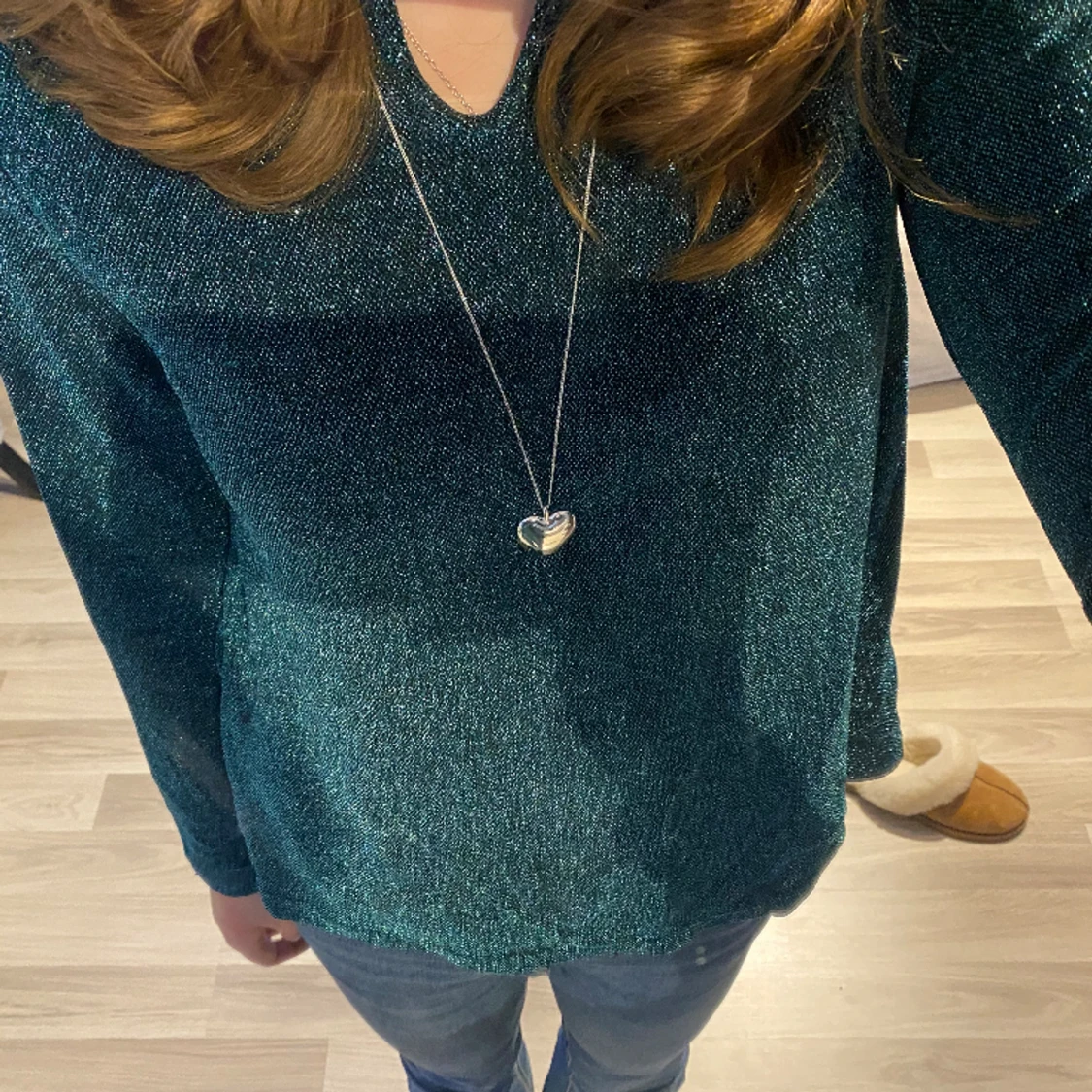 Grön glitter top - 90