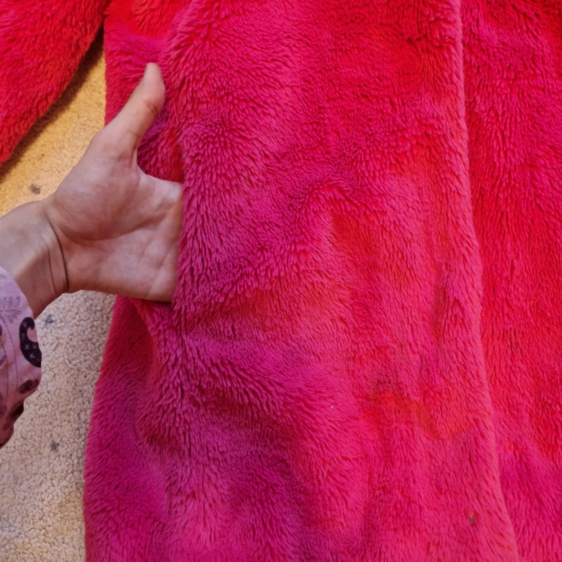 Fluffig hot pink päls jacka - 90