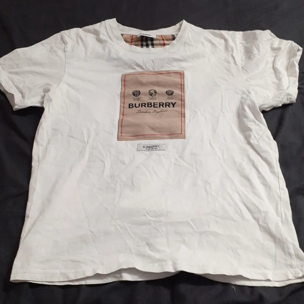 Burberry tshirt som jag köpte av nån på plick men den var stor. Storlek M ganska ren i bra skick.. T-shirts.