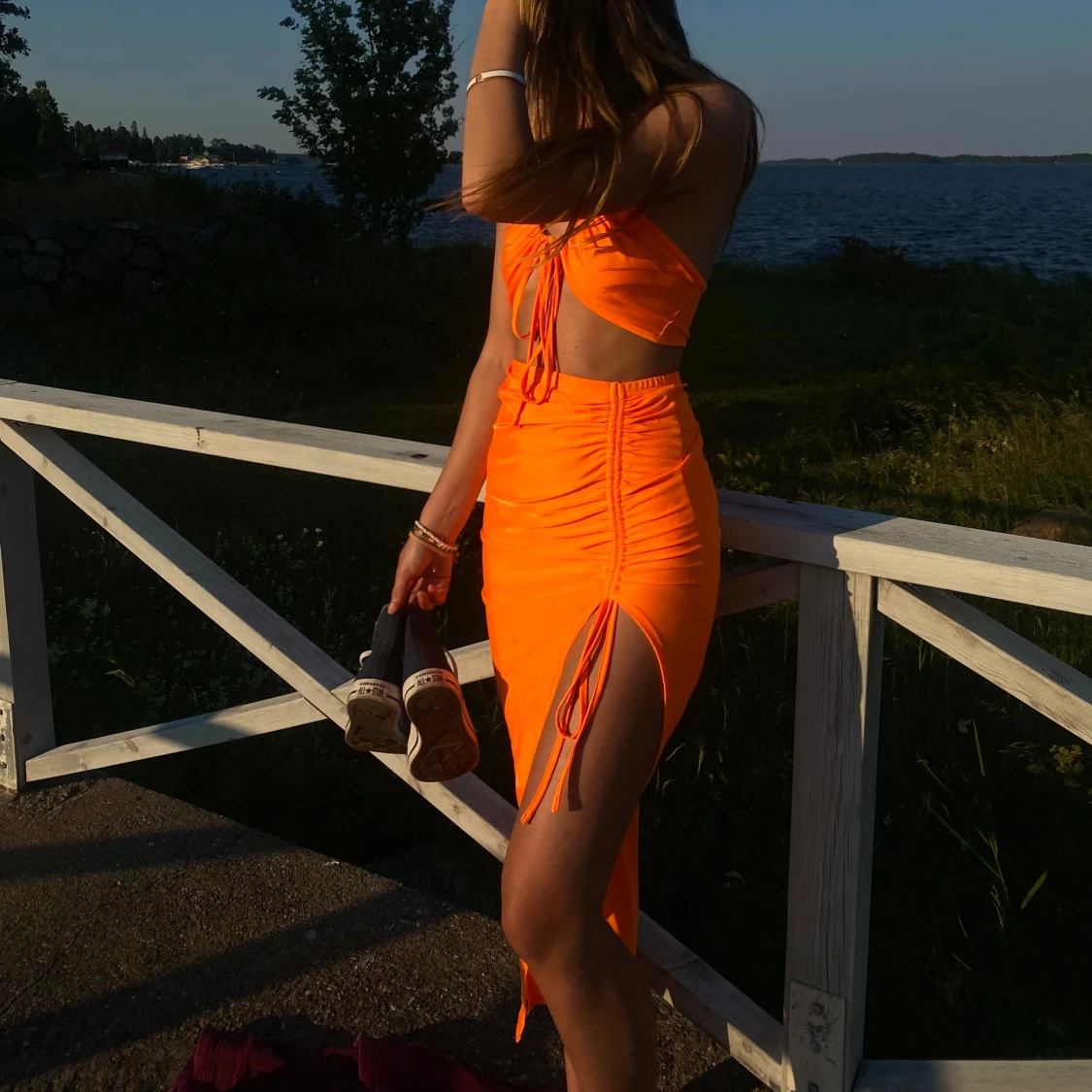 Orange matchande sett