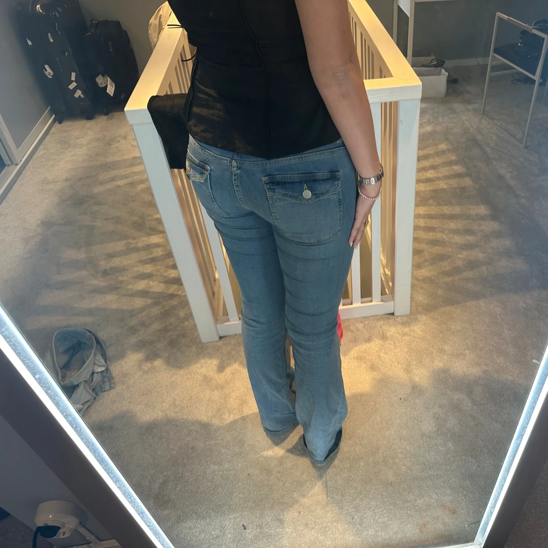 Ljusblå Lågmidjade jeans