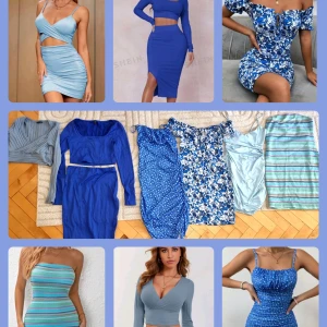 Klädpaket - blått - Oanvända kläder i S. En blandning från zara, h&m, gina tricot, shein, prettylittlething, chiquelle, mango mfl.   400:- el högstbjudande 