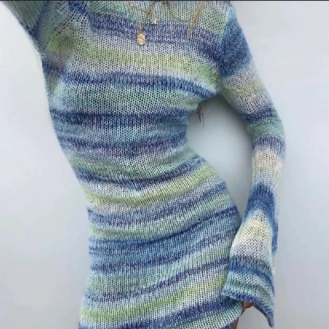 Stickad strandklänning - 91