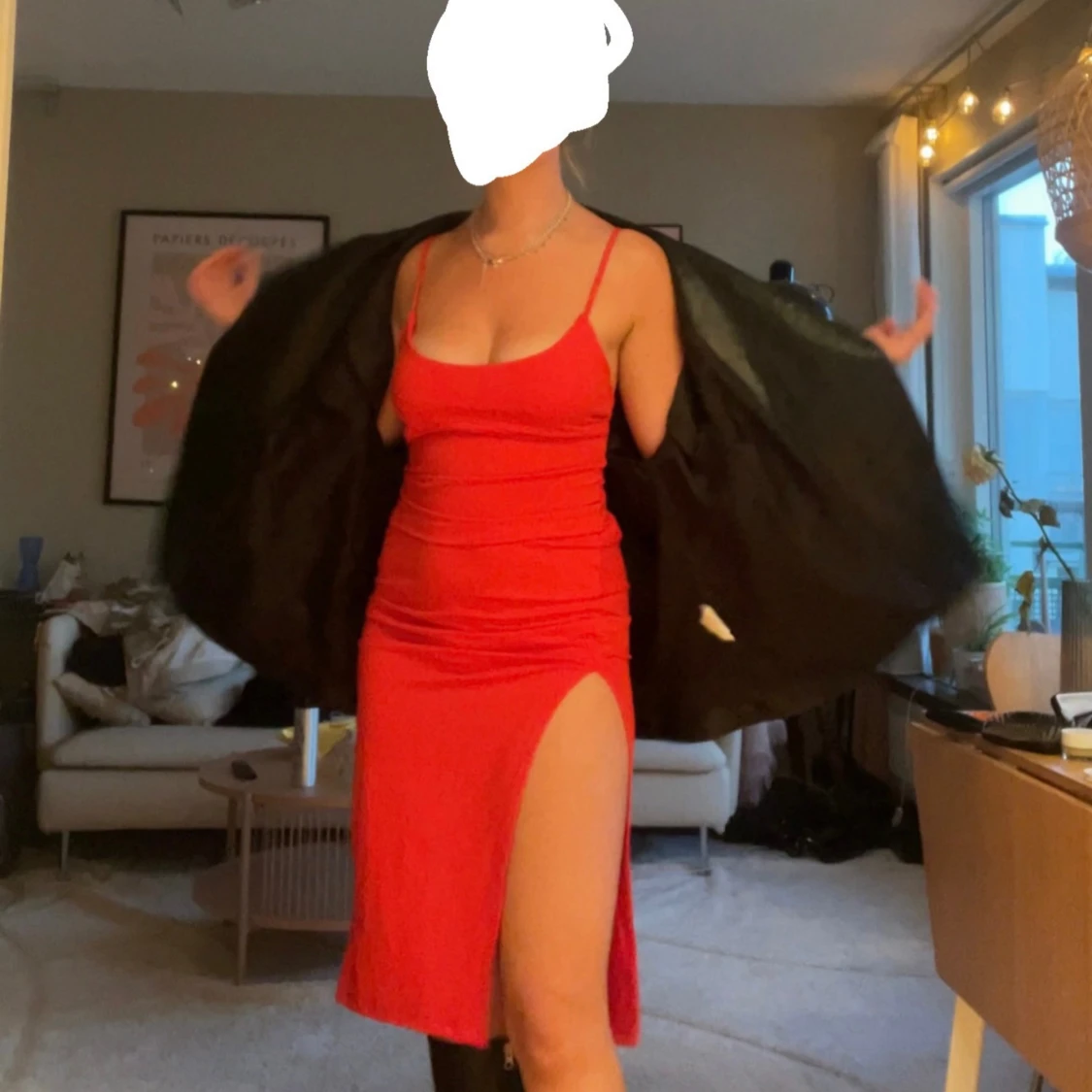 Röd snygg klänning