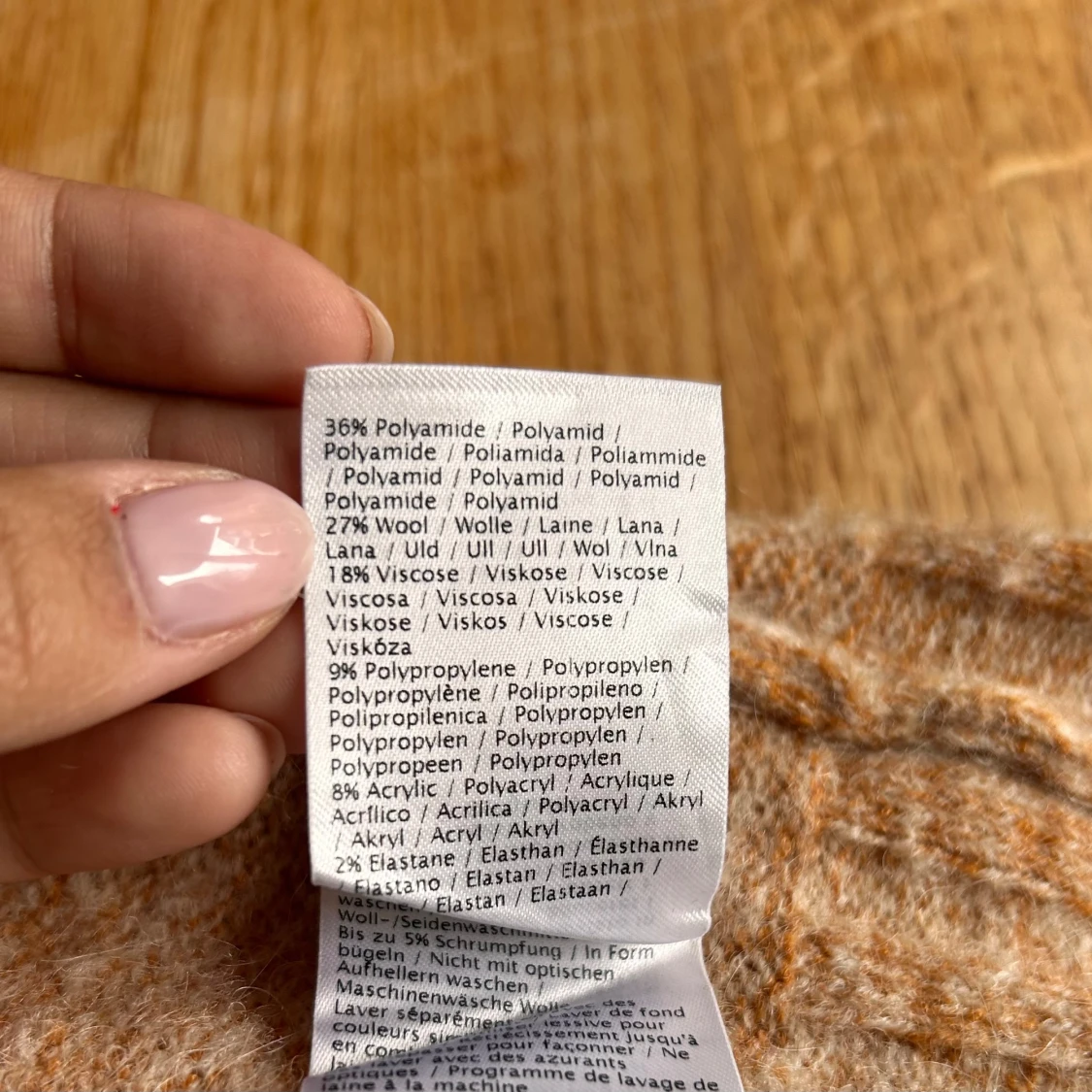 Ullkofta i rosa/beige - 92