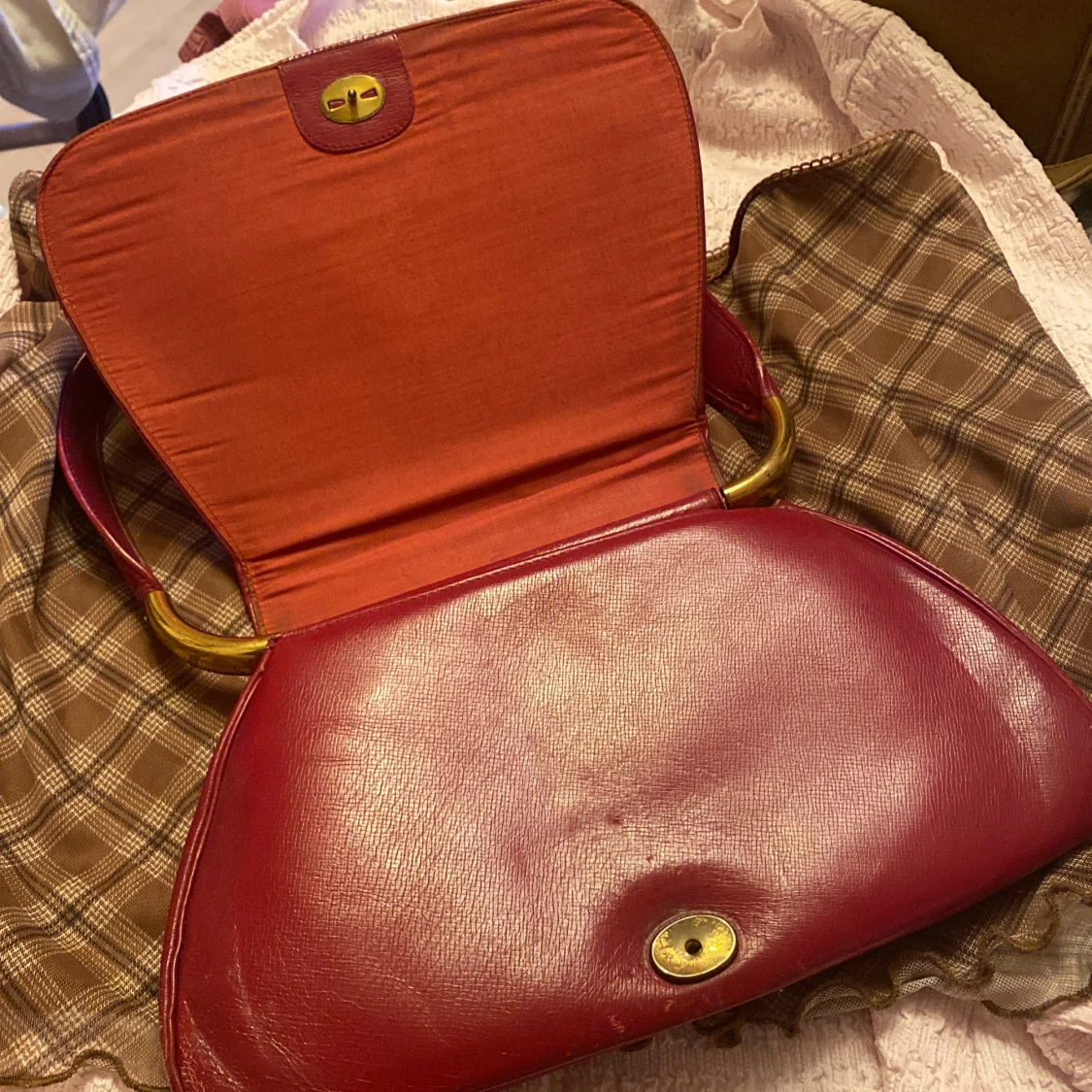 Vintage röd handväska  - 90