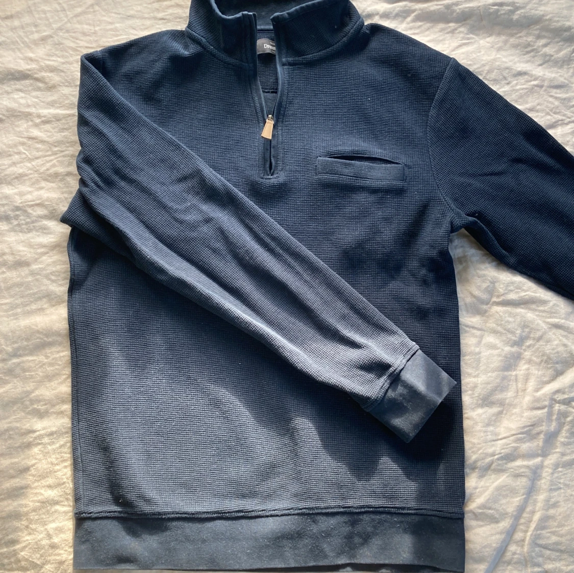 Mörkblå halfzip, Dressmann