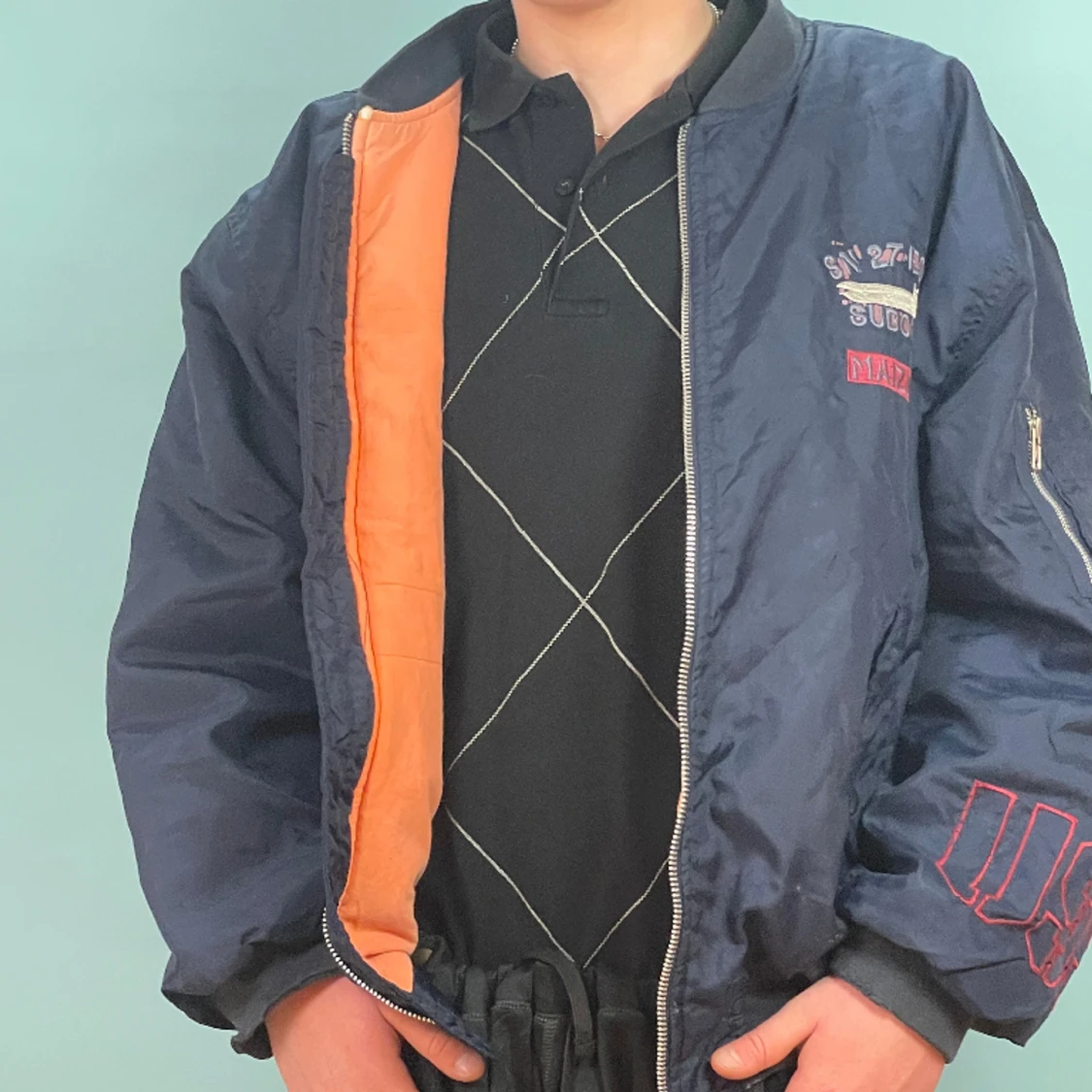 Vintage bomber jacka militär ubåt 80 tal MA1 - 91