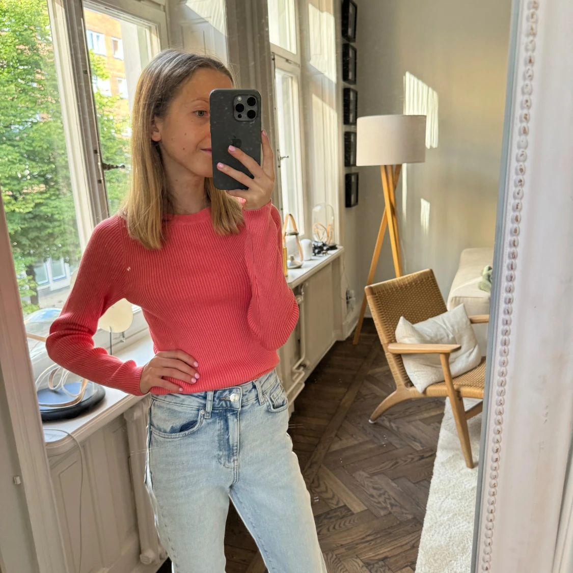 Ribbad topp i korall från primark - 91