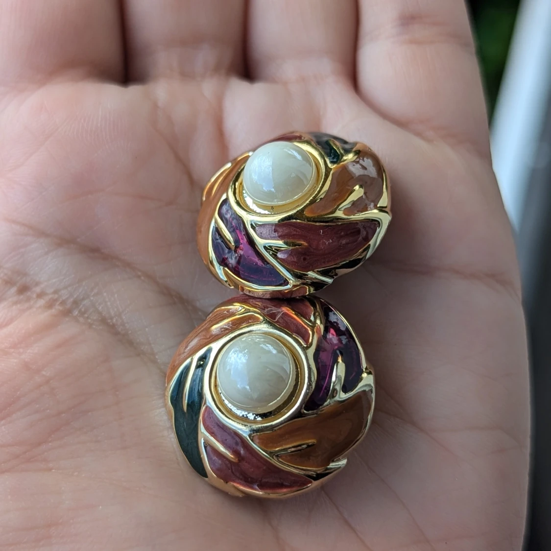 Färgglada örhängen med pärlor - 91