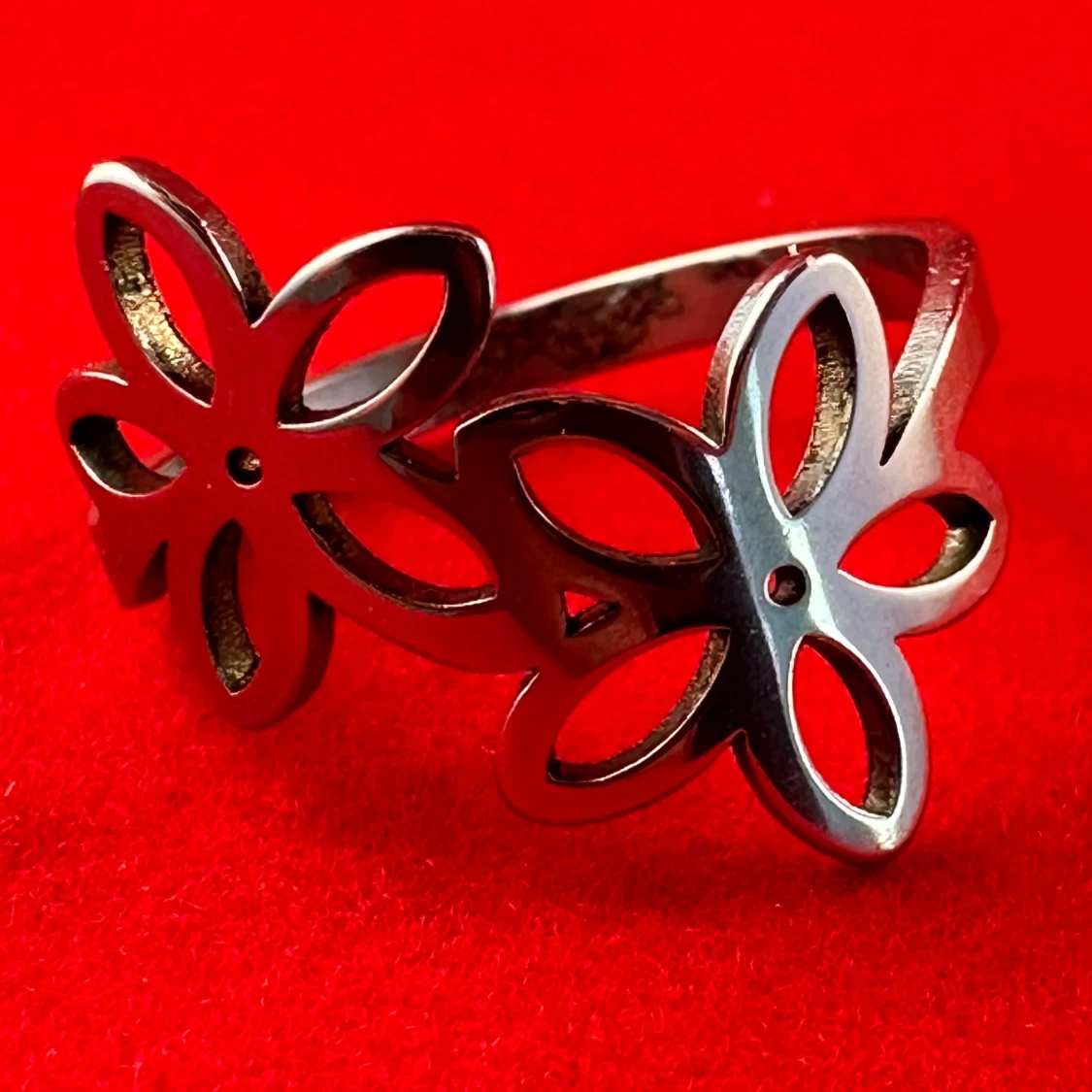 Vacker ring i rostfritt stål