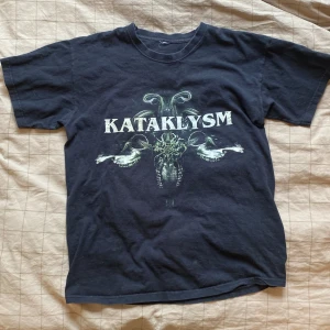T shirt med tryck - As fet band t shirt, tryck på både fram och baksida. Används inte längre så därav säljer. Mått på sista bild. Lappen är borta så vet inte vilken storlek men skulle säga M/L.