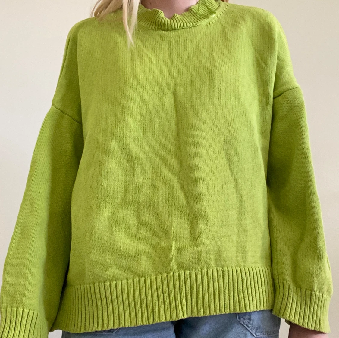 Neon grön tjocktröja - 90