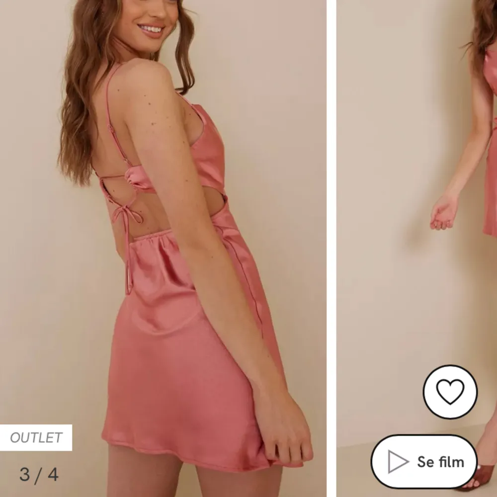 Säljer denna fina rosa satin klänning från märket Love Triangle. Klänningen är köpt på Nelly och endast använt en gång! Klänningen är i storlek M men passar lika bra för dig som har storlek S eller XS då du kan knyta hur du vill med banden. . Klänningar.