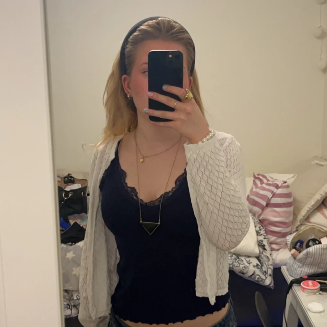 vit virkad kofta - 90