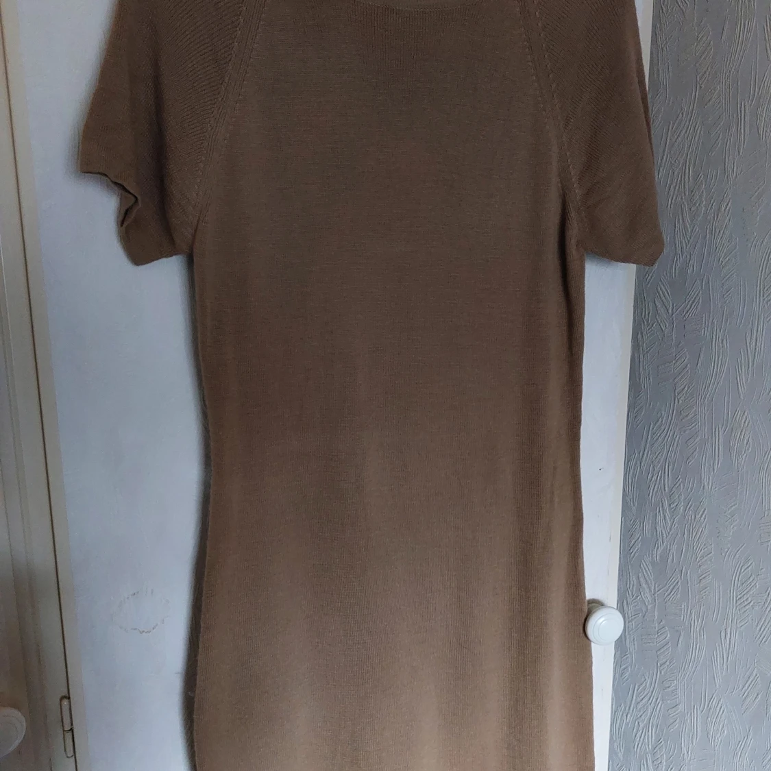 Klänning i ullblandning - Kaffe