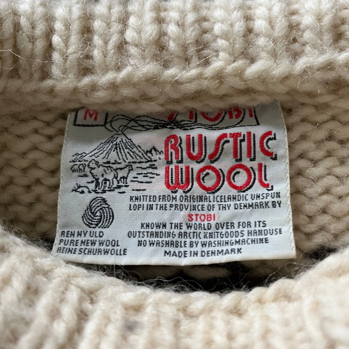 Beige vintage islandströja - 91