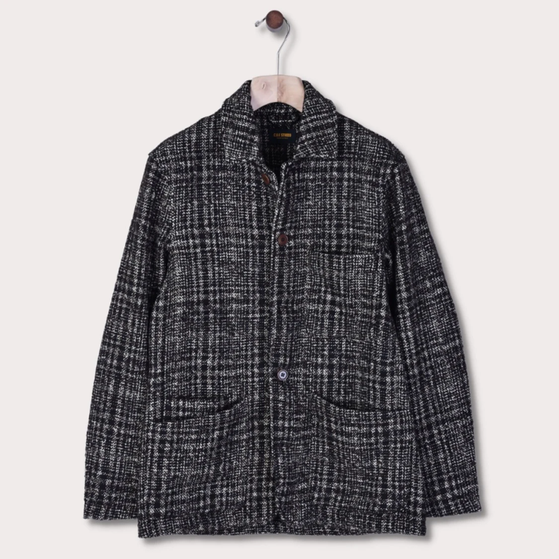 C.O.F. STUDIO  BREWER JACKET WOOL PLAID BROWN Stl.XL