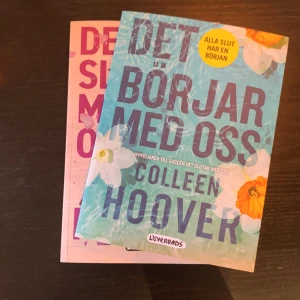 Det slutar med oss bok av colleen hoover - Bra skick. Köpte dem för cirka en månad sen. Original pris 99kr styck. 50kr styck och 100kr för båda. Har aldrig läst dem sen jag köpte dem. Har bara legat i min bokhylla.