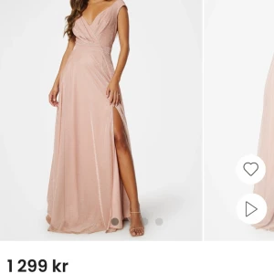 Godiva maxi klänning - Klänning ifrån bubbleroom, kunnat använda gravid också. Glittrig Ljusrosa, använd sparsamt 