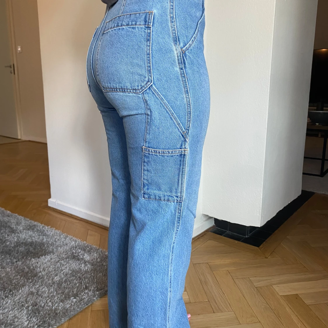 Blå jeans med hög midja - 90