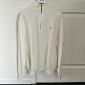 Vit Ralph lauren Halv zip - Storlek XL 10/10 kondition