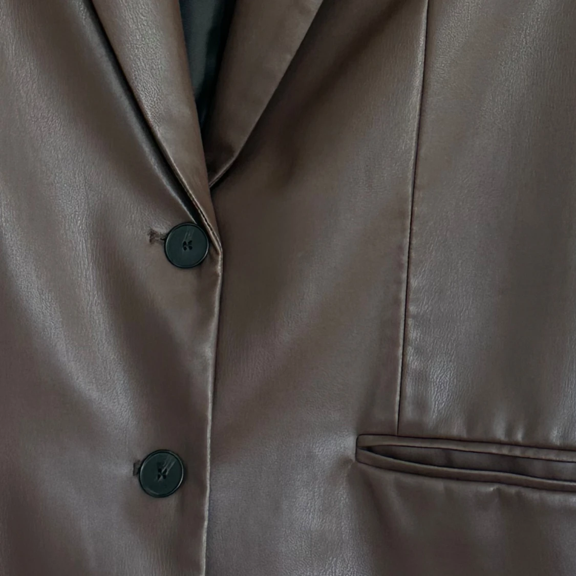 Brun kavaj från Zara skinn - 3