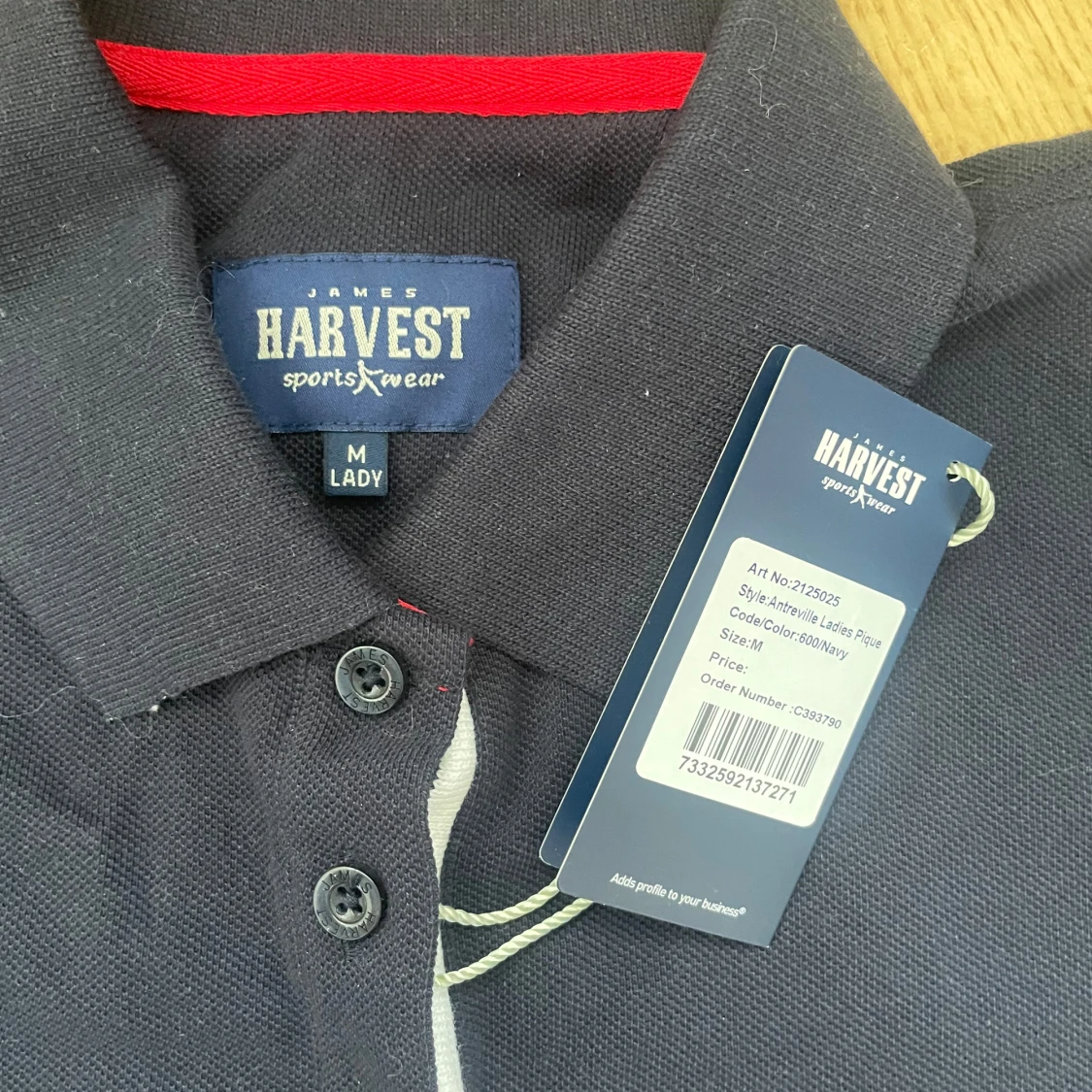 Mörkblå pikétröja från James Harvest - 1