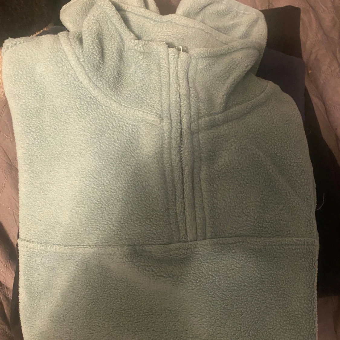 Grön fleece hoodie