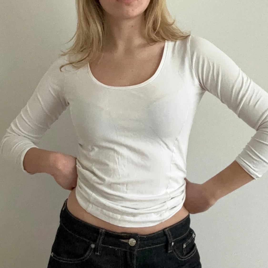 Vit långärmad topp