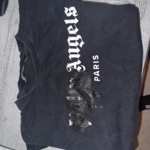 Svart t-shirt från Palm Angels - Snygg svart t-shirt från Palm Angels med tryck i vitt och svart. Perfekt för en stilren look med en touch av streetwear. T-shirten har en klassisk passform och är kortärmad.