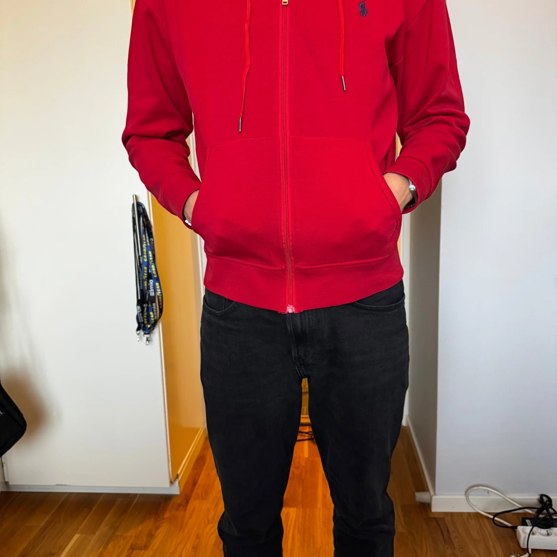 Röd raulph lauren hoodie - 91