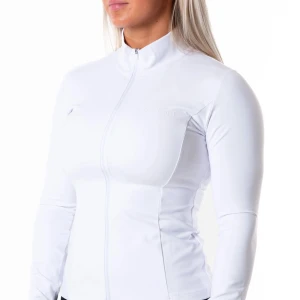 Vit långärmad tränings zip up från Relode - Skit snygg långärmad zip up från Relode i vit färg strl XS. Perfekt för träning eller en casual look. Den har en figursydd  passform och är tillverkad i ett super bekvämt material. Säljer den endast för att jag valde en större storlek och inte hann returnera varan i tid. Alltså helt ny, oanvänd i sin påse. Ordinarie pris 699kr och jag säljer den för 660kr. Tveka inte att höra av dig vid frågor!💗