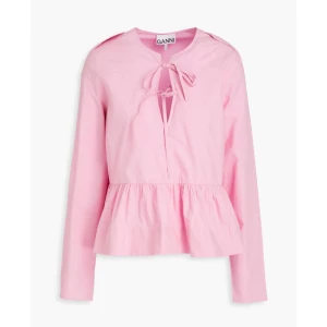 Ganni rosa blus med rosetter - Rosa blus med rosetter som man knyter själv💕 i Nyskick! Storlek 36 och lite oversize så passar 34-38 beroende på hur man vill att den ska sitta. Fråga om fler bilder. 