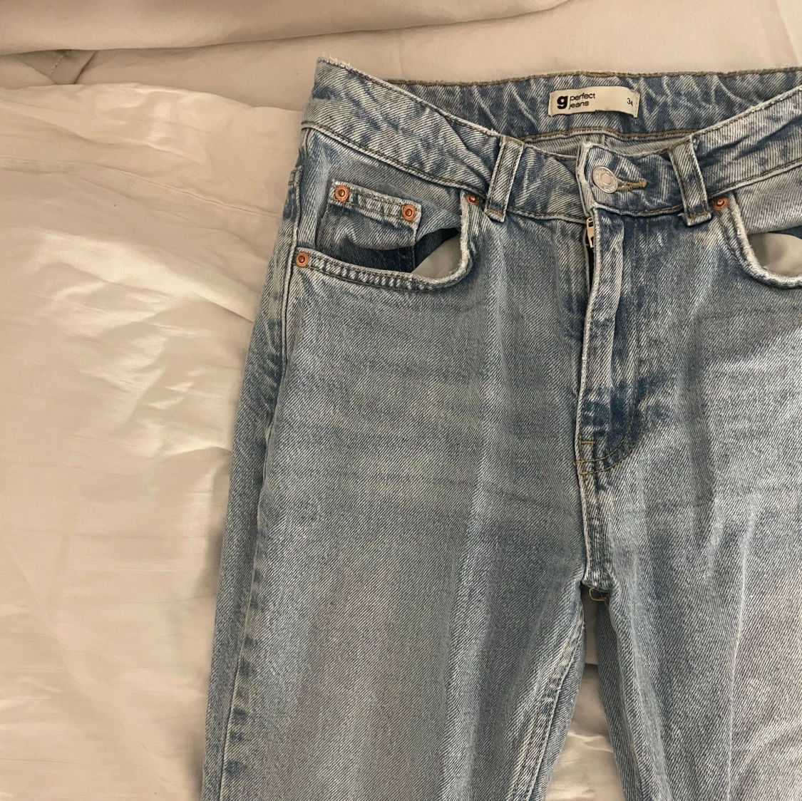 Ljusblåa low waist bootcut jeans  - 91