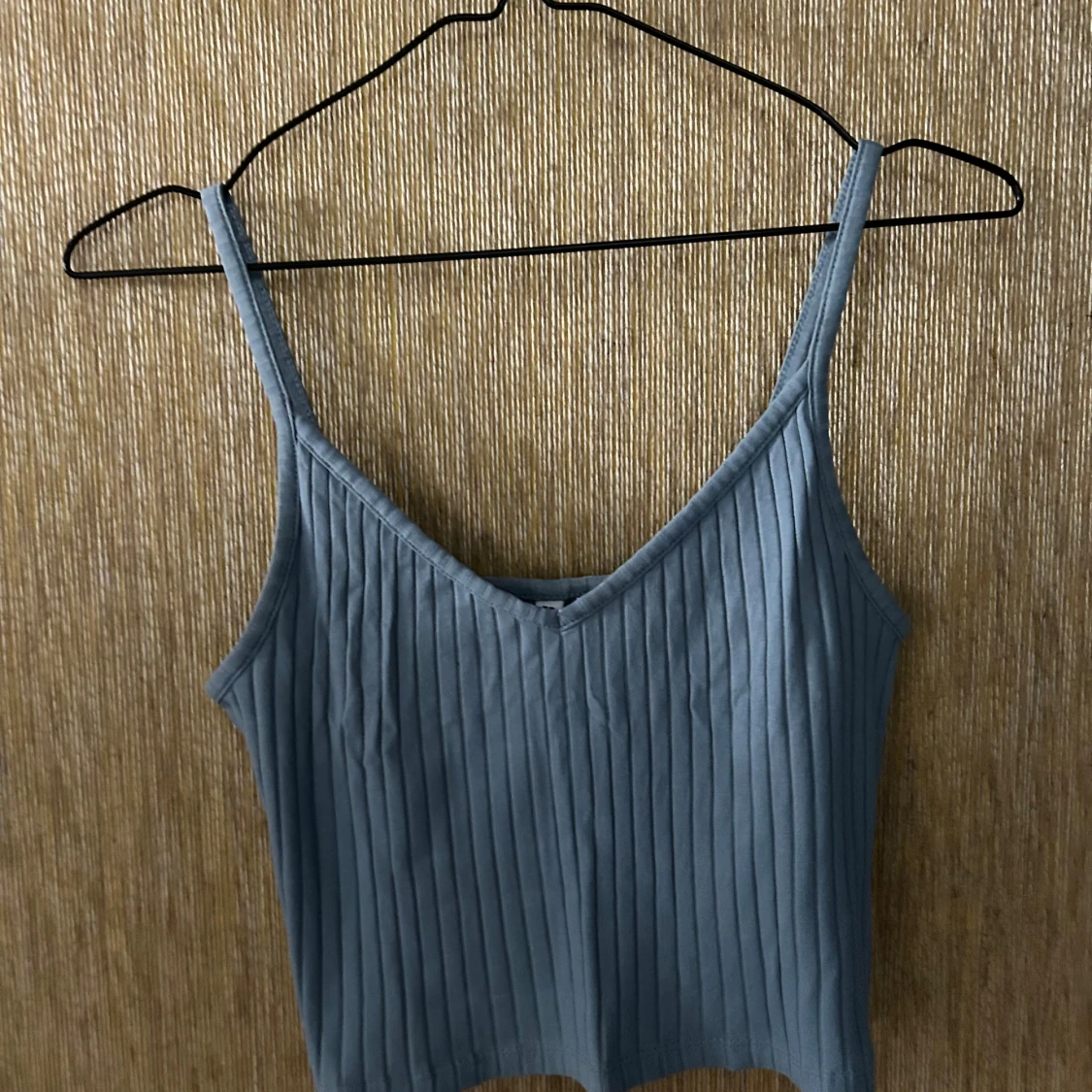 Blå ribbad linnetopp - 90