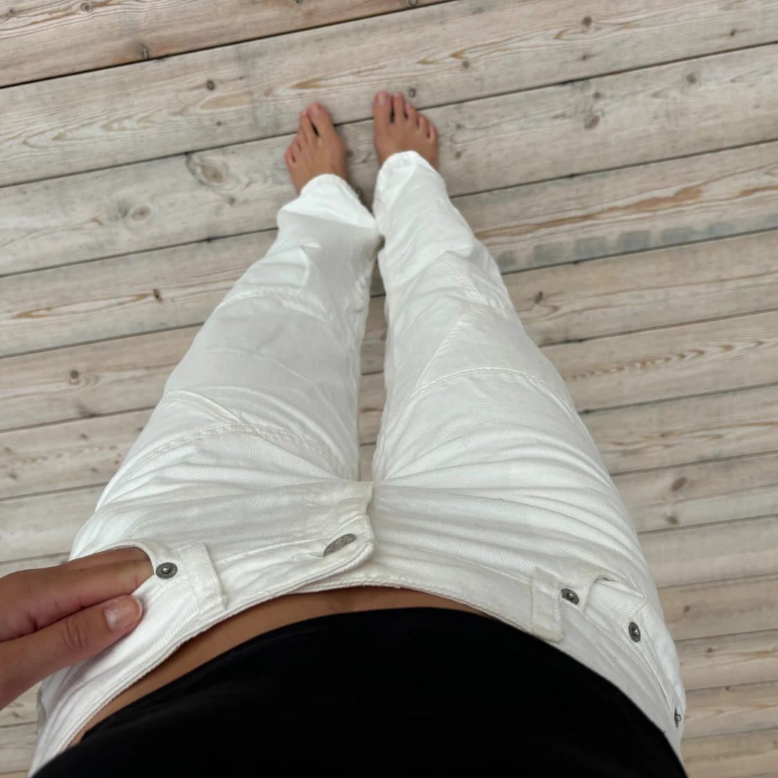 Vita lågmidjade jeans  - 90