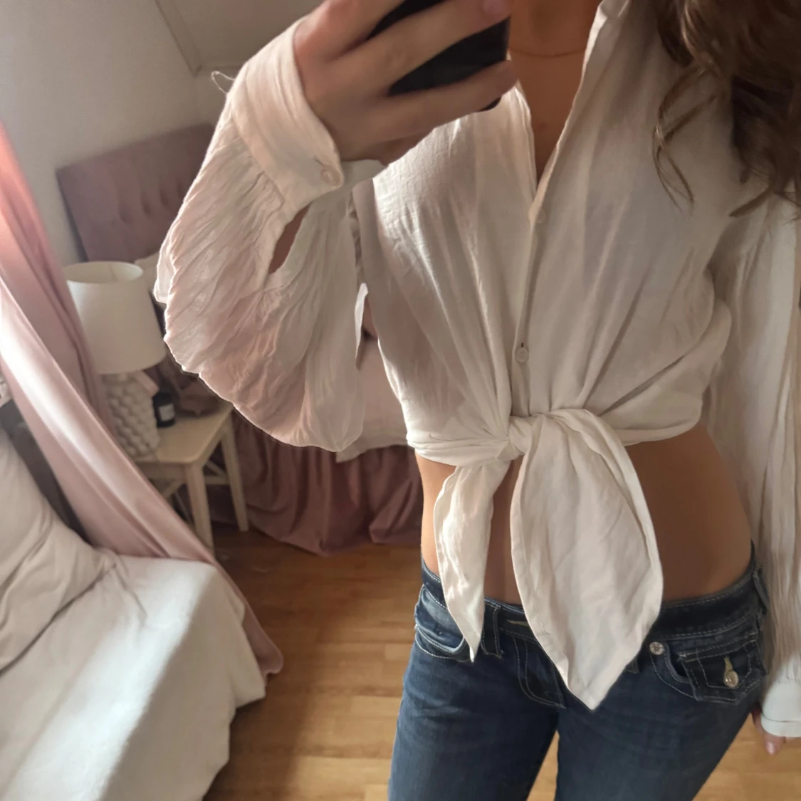 Vit knytblus från Gina Tricot - 1