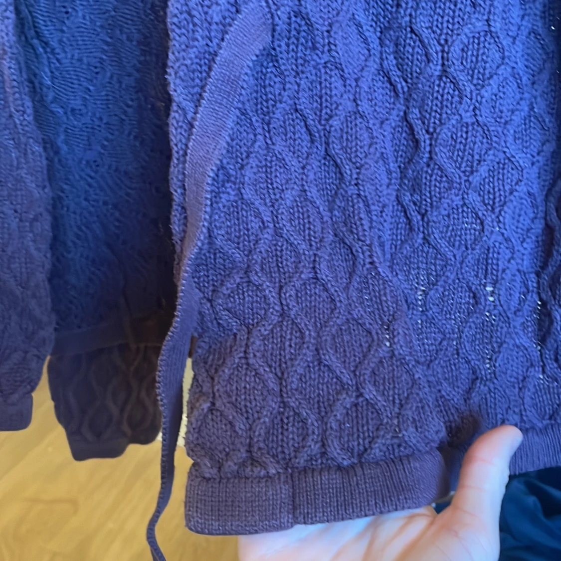 Lila stickad kofta från First Class - 1