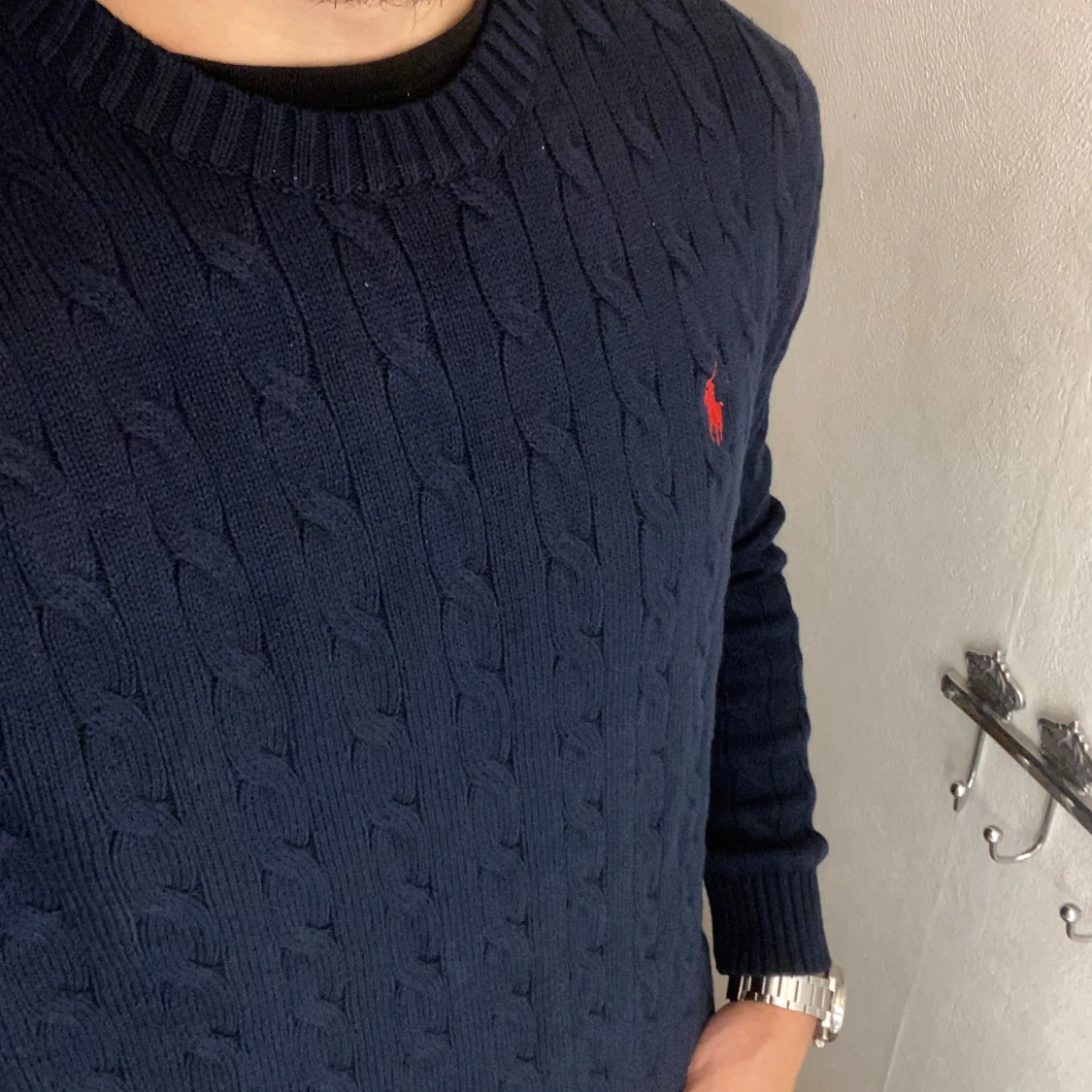 Mörkblå stickad tröja från Ralph Lauren - 1