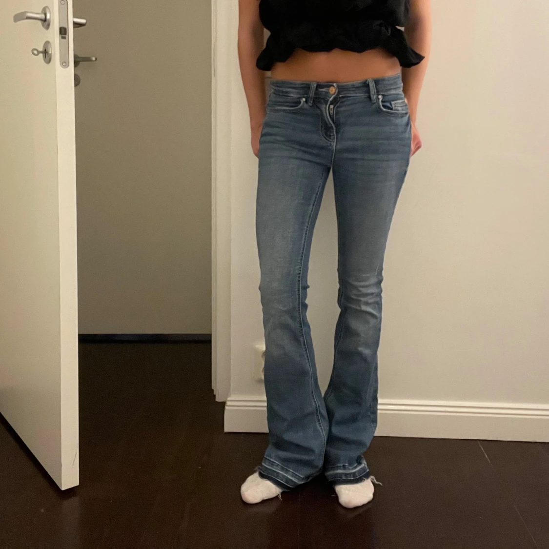 Blå bootcut jeans - 92